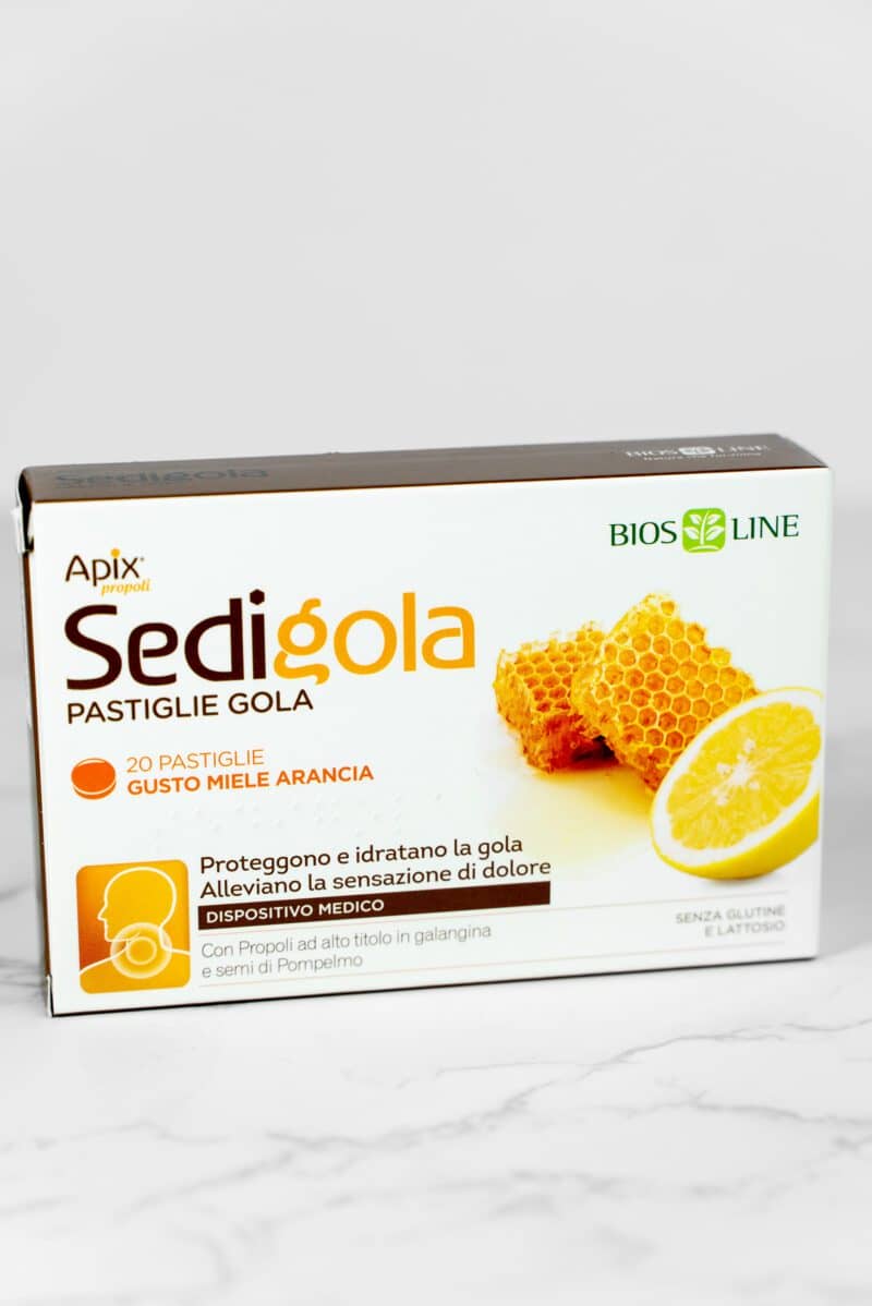 Biosline- Apix Sedigola- 20 pastiglie gola gusto miele arancia