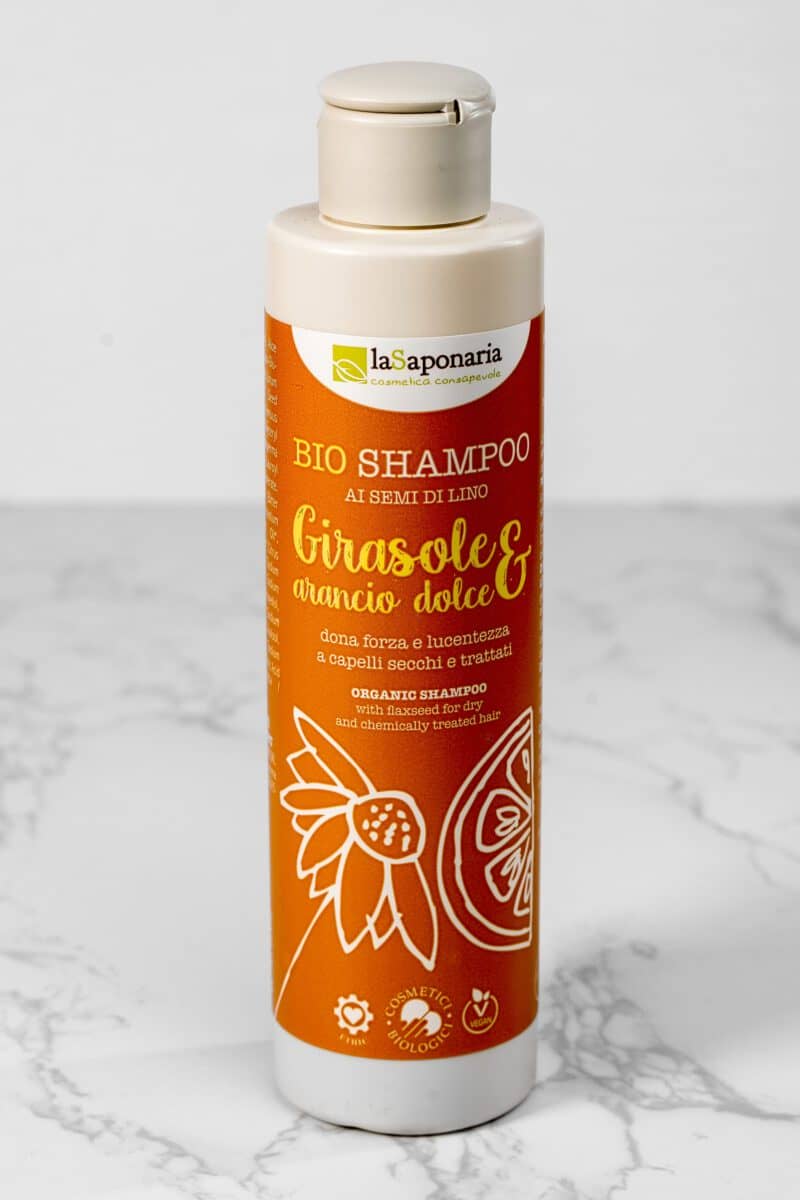 LA SAPONARIA-SHAMPOO GIRASOLE E ARANCIO DOLCE-ideale per capelli secchi e trattati 200ml